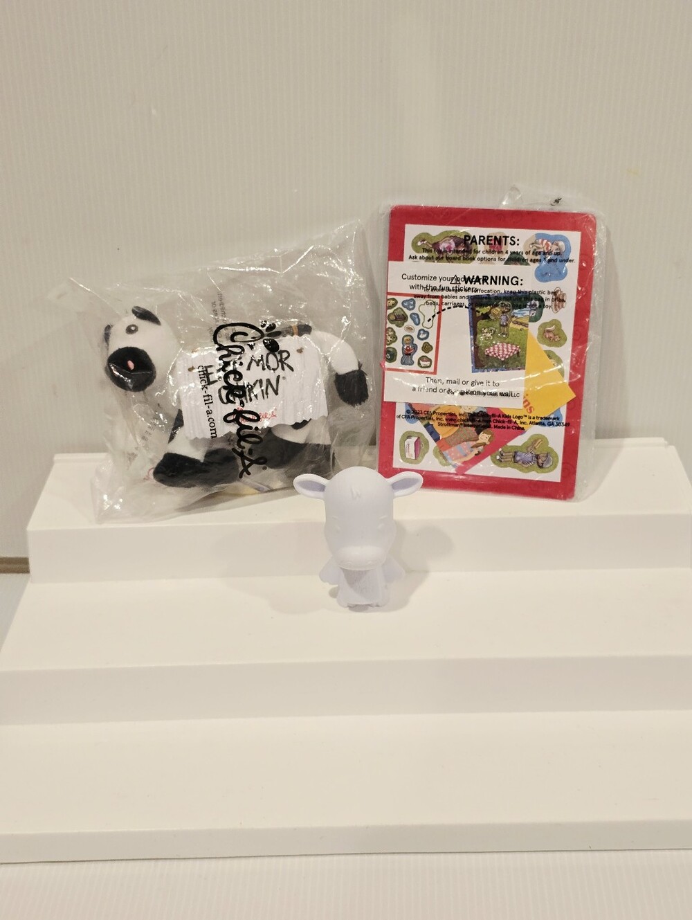 Chick-fil-A Cow Plush Stuffed Animals and Happy Meal Toy Set
